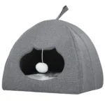 Cat Cave Bed with Cushion & Teaser Ball - Image 2