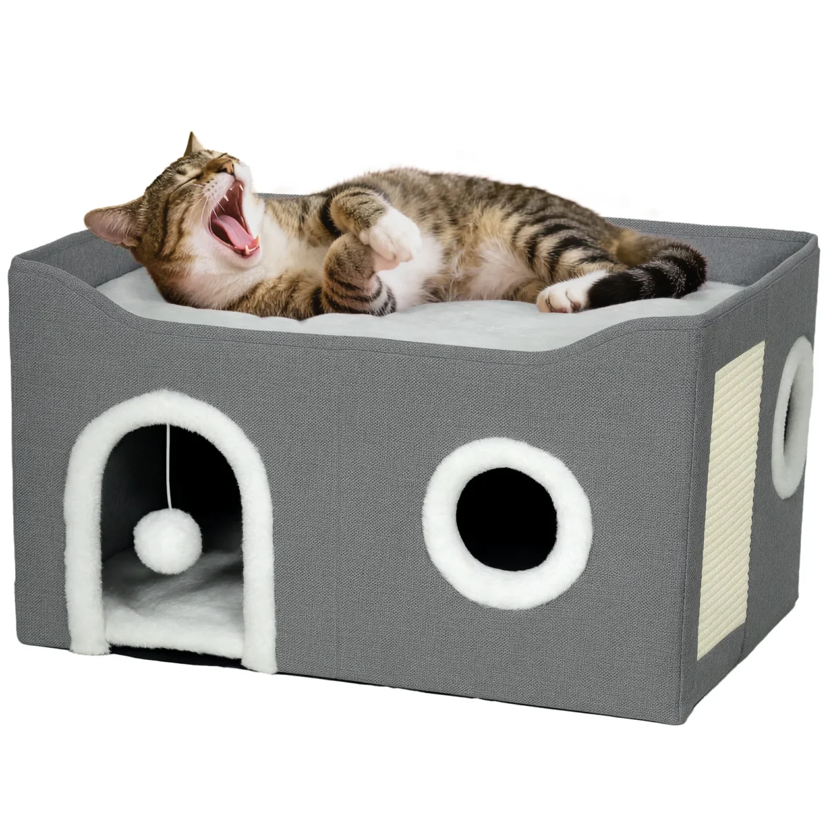 j6MMAf1oZKxEBcNCBdhmZobm5DvYS69aiywzJC2Lbacaosomj6MMAf1oZKxEBcNCBdhmZobm5DvYS69aiywzJC2Lbac-1200x1200 Foldable Cat House with Scratcher & Cushion - Image 1