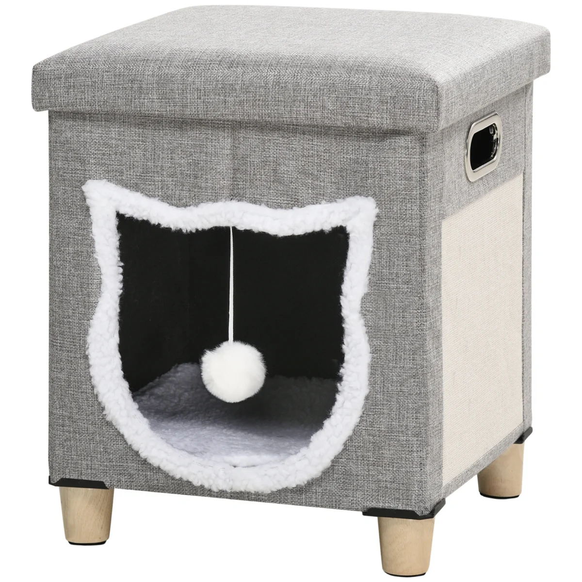 lpH9h-fHnvzLp7b8j9_eYAaosomFnL0eRNumJG4oHoP8zoPRlWyPgGdxaH0dPeVhgxWYRs-1200x1200 Cat Bed Cube with Scratching Pad & Cushion - Image 1